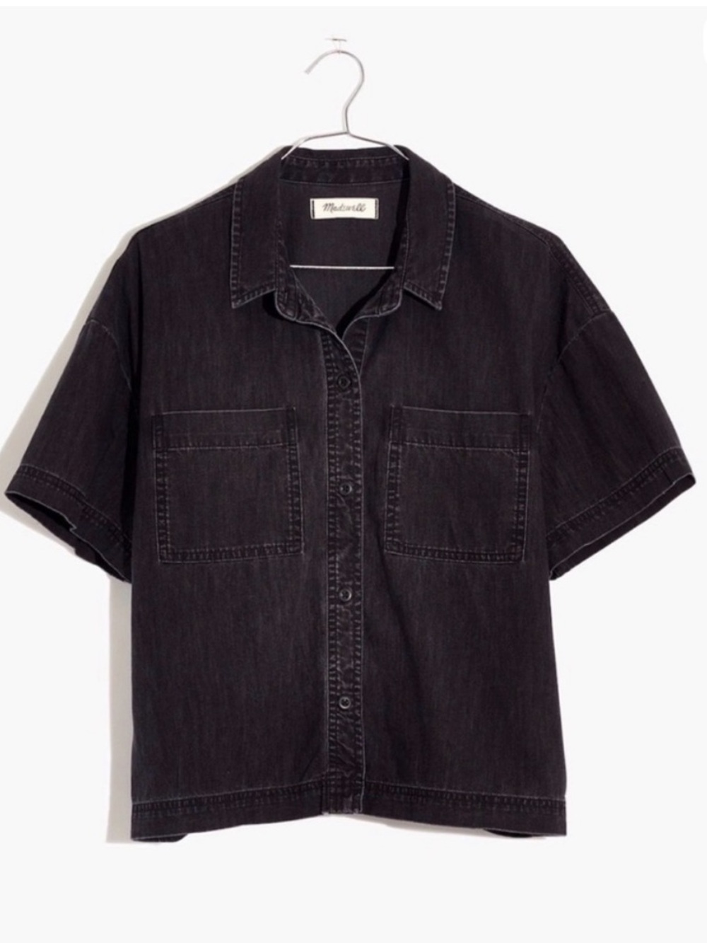 Madewell Short-Sleeve soft Denim black top
